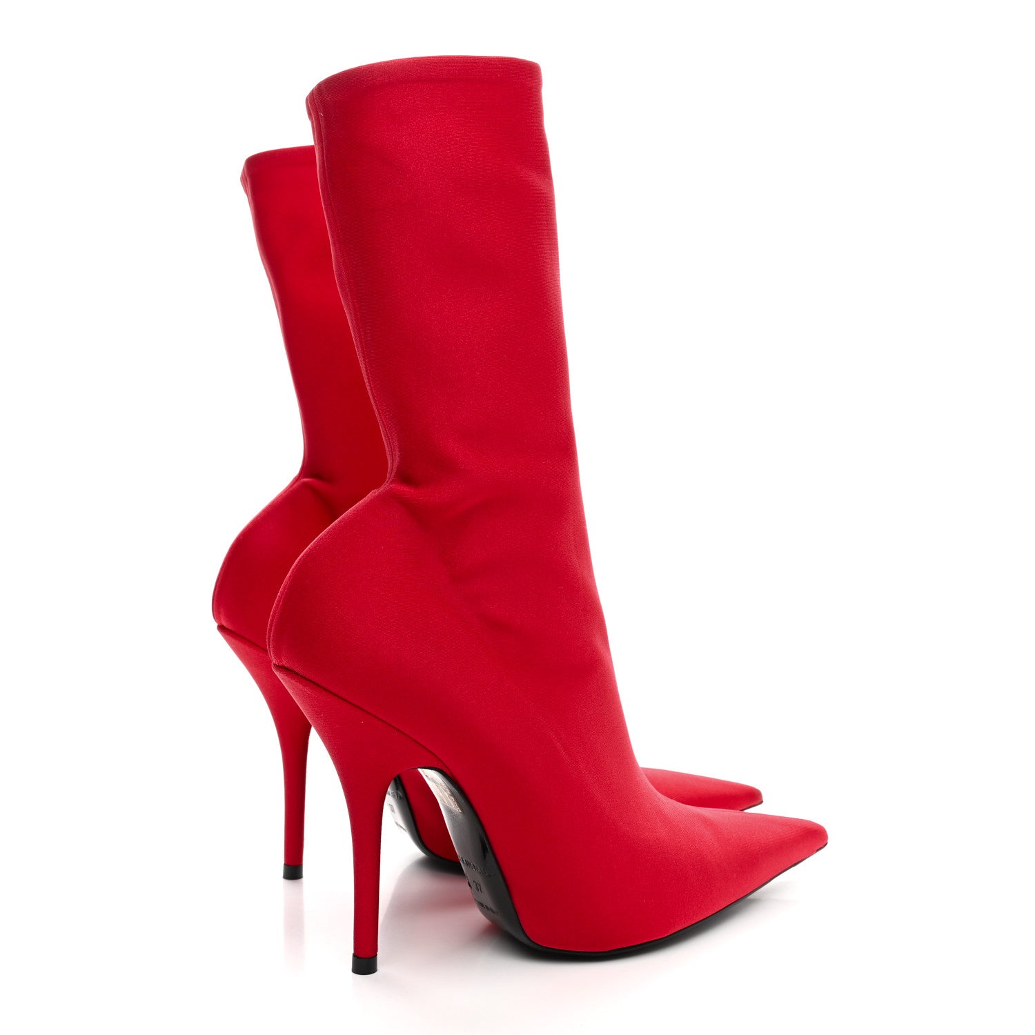 Balenciaga Matte Spandex Extreme Pointed Toe Knife 80mm Ankle Boots 37 Rouge 4 of 10