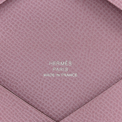 Hermes Epsom Calvi Card Case Mauve Sylvestre 6 of 11