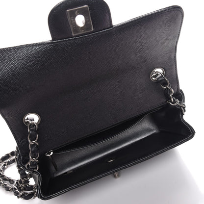 Chanel Caviar Chevron Quilted Mini Rectangular Flap Black 5 of 8