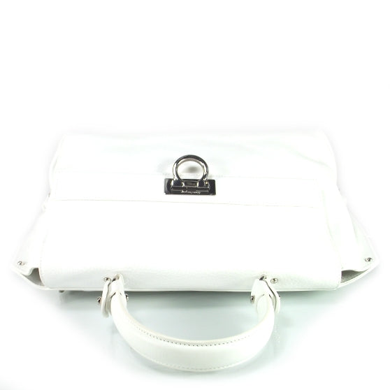 SALVATOREFERRAGAMOLeatherLargeSofiaWhite