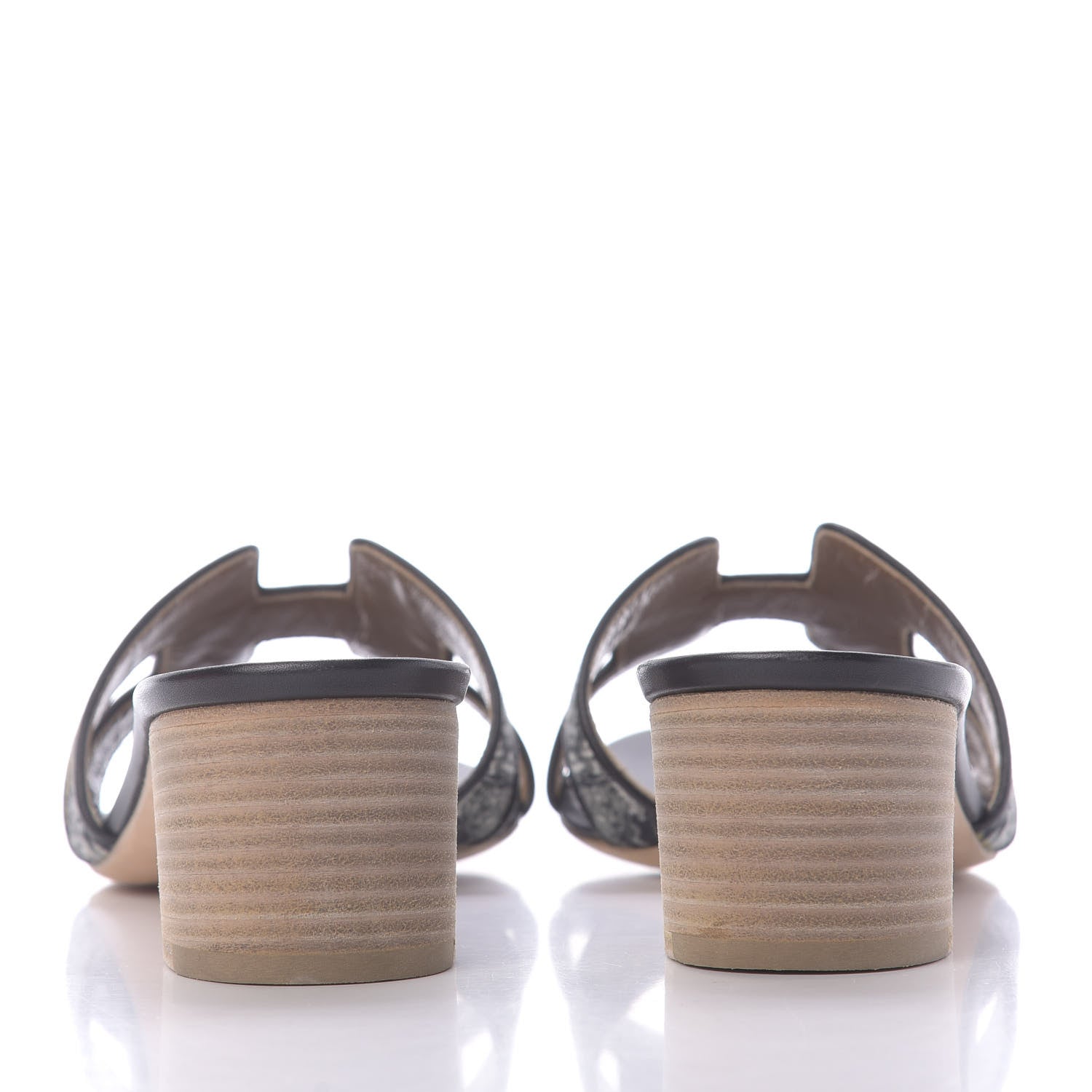 Hermes Canvas Tatoo Print Oasis Equator Sandals 40.5 Black 7 of 10