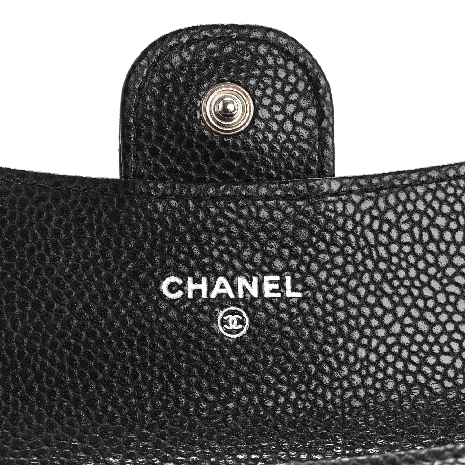 Chanel Caviar Chevron Quilted Flap Card Holder Black 6 of 8