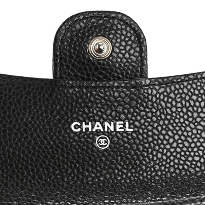 Chanel Caviar Chevron Quilted Flap Card Holder Black 6 of 8