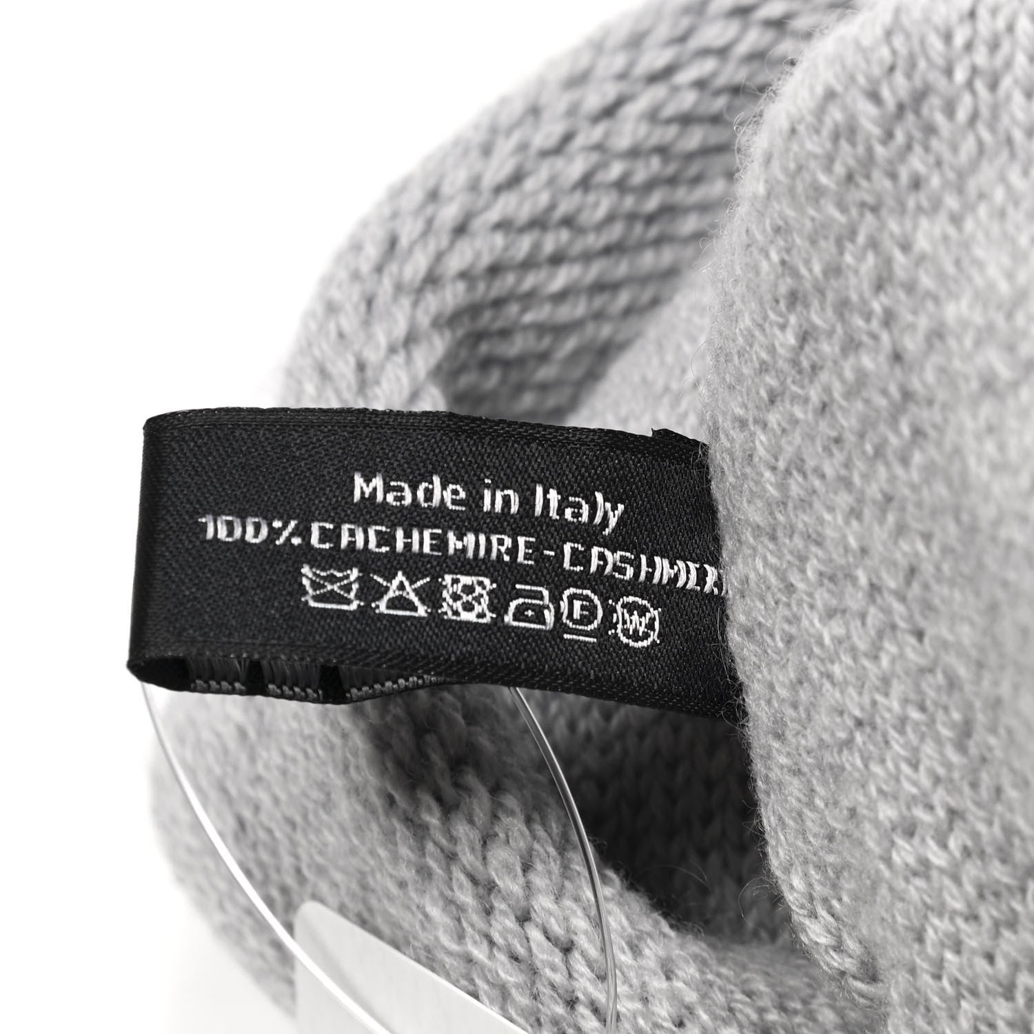 Chanel Cashmere CC Beanie Hat Grey 4 of 4