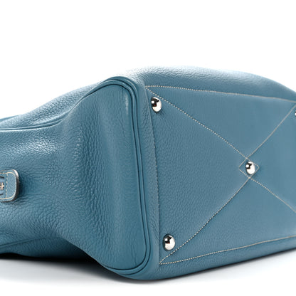 Hermes Taurillon Clemence Victoria II 35 Blue Jean 9 of 13