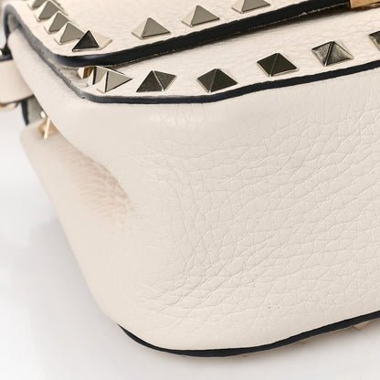 Valentino Garavani Grainy Calfskin Small Rockstud Top Handle Bag Light Ivory 7 of 8