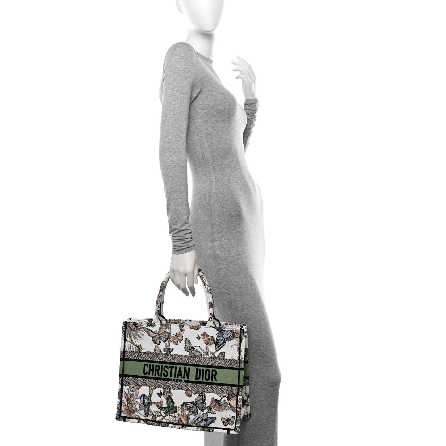 Canvas Embroidered Toile de Jouy Mexico Medium Book Tote White Multicolor