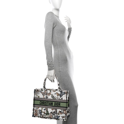 Christian Dior Canvas Embroidered Toile de Jouy Mexico Medium Book Tote White Multicolor 2 of 10
