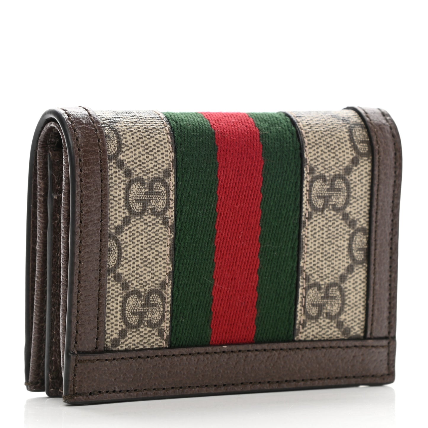 GG Supreme Monogram Web Ophidia Card Case Beige New Acero