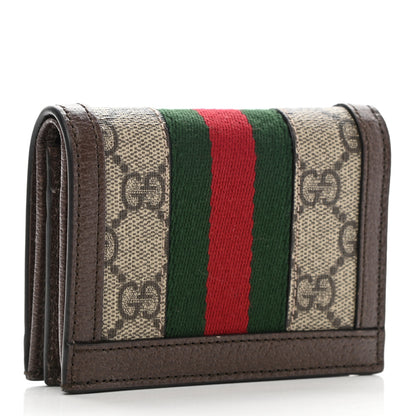 Gucci GG Supreme Monogram Web Ophidia Card Case Beige New Acero 3 of 7