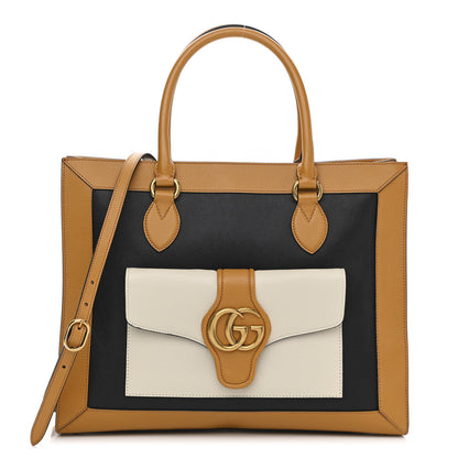 Gucci New Sakai Calfskin Lux Tri-Color Medium Dahlia Shoulder Bag Black Quarz Beige Mystic White 1 of 11