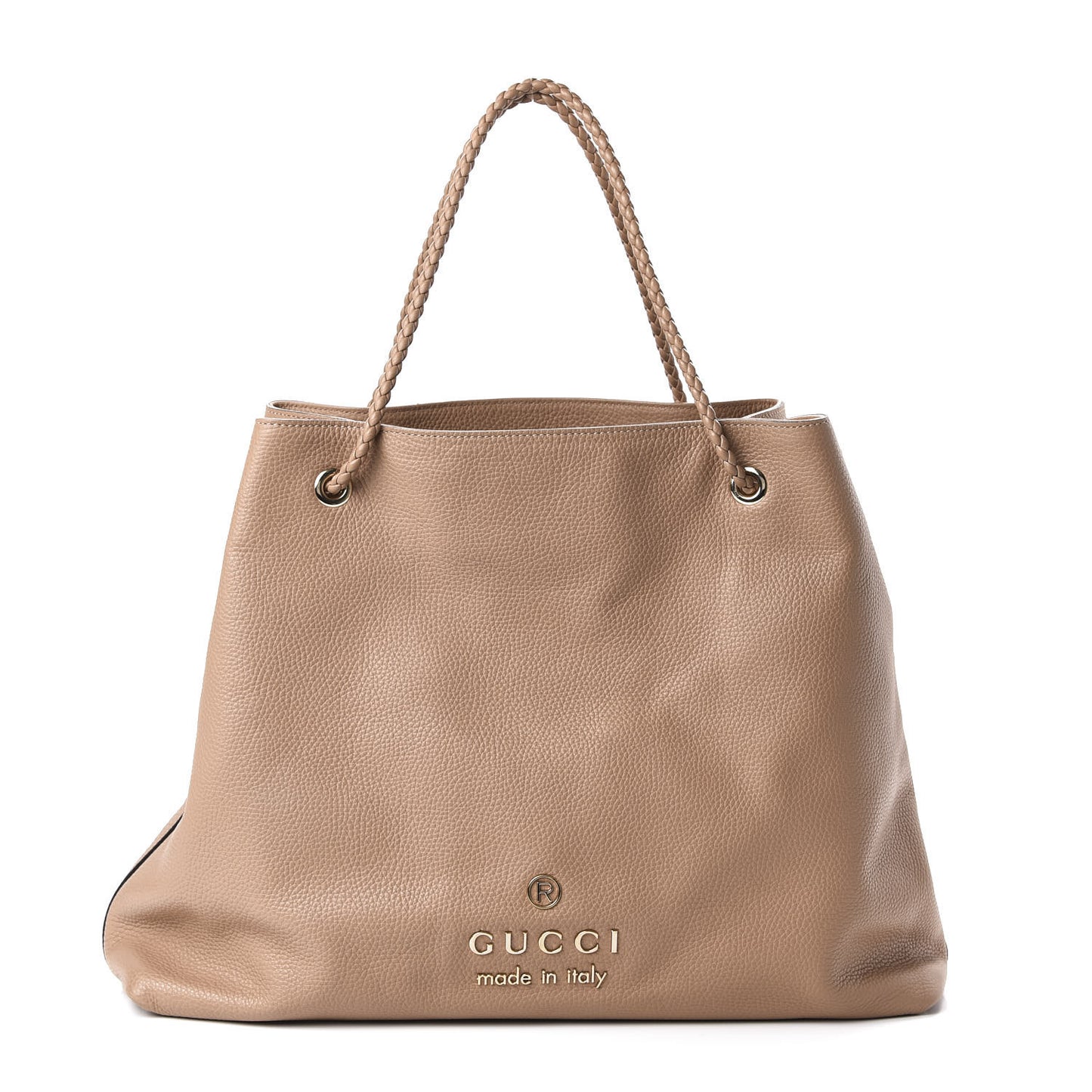 Calfskin Large Gifford Braided Handle Tote Rose Beige