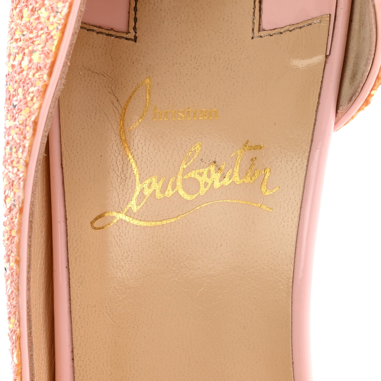 Patent Glitter Iriza 100 Pumps 39 Peach
