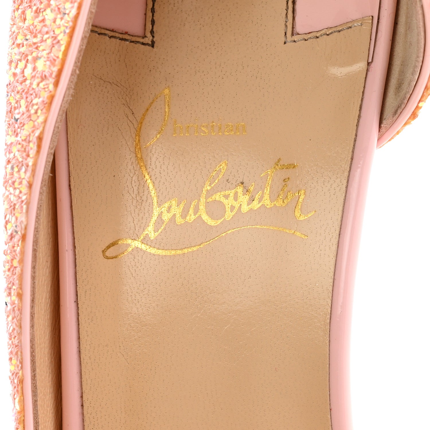 Christian Louboutin Patent Glitter Iriza 100 Pumps 39 Peach 8 of 10
