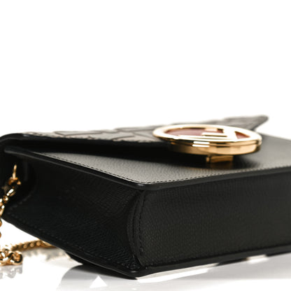 Fendi Vitello Cruise F is Fendi Bi-Color FF 1974 Embossed Envelope Belt Bag Maya Black 9 of 10