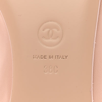 Chanel Lambskin Grosgrain Cap Toe CC Ballerina Flats With Leg Warmers 38 Pink 6 of 14
