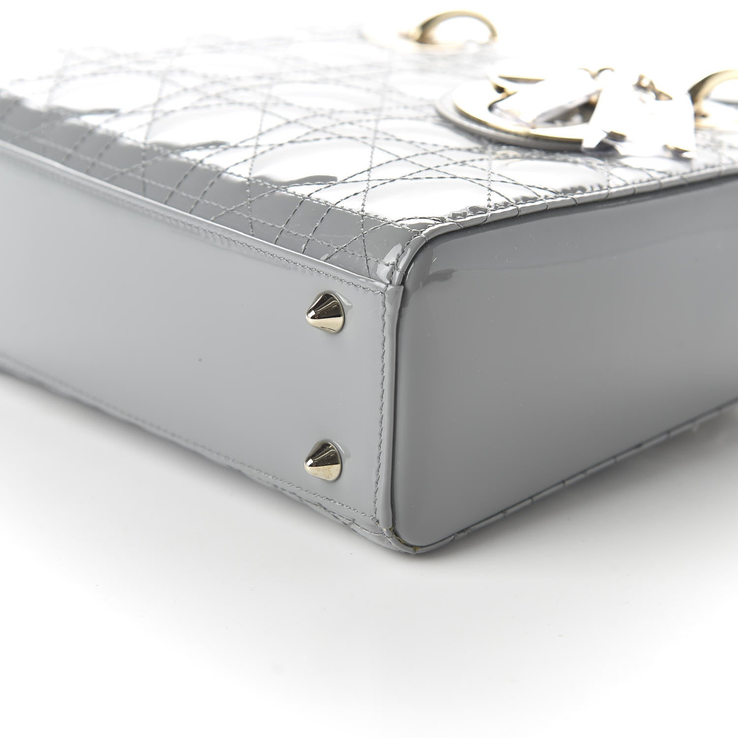 Christian Dior Patent Cannage Small Lady Dior Grey 7 of 12