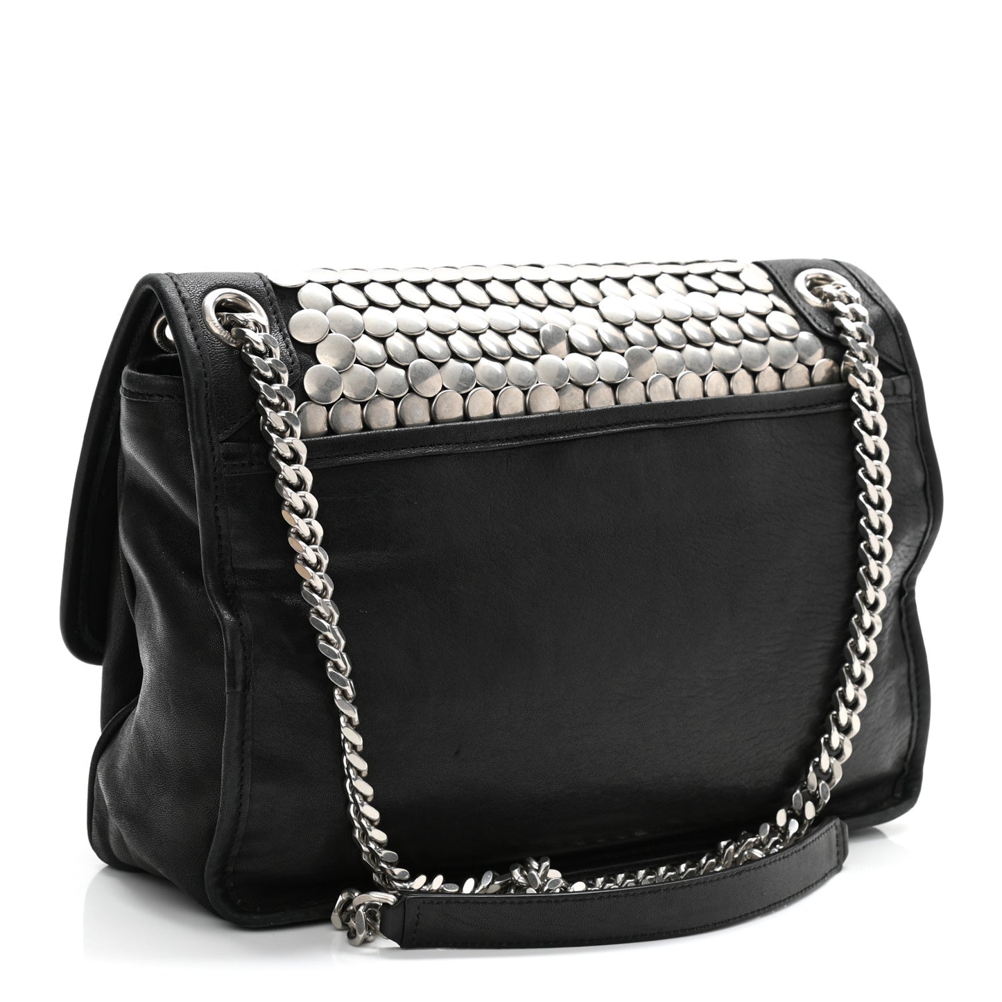 Calfskin Monogram Armature Medium Niki Chain Satchel Black