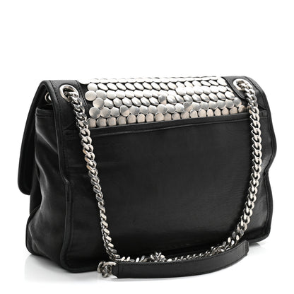 Saint Laurent Calfskin Monogram Armature Medium Niki Chain Satchel Black 3 of 13