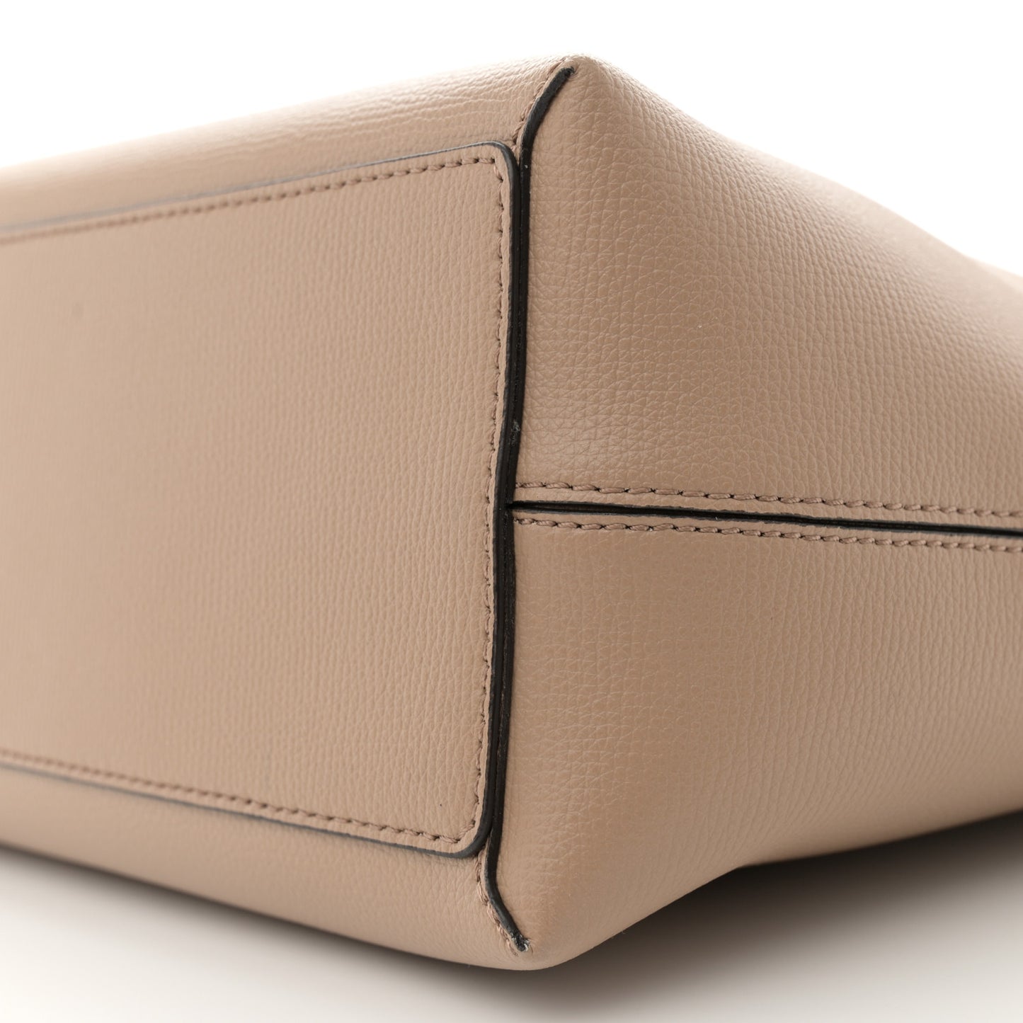 Grainy Calfskin Haymarket Check Medium Reversible Tote Camel