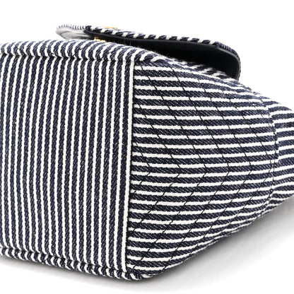 Saint Laurent Canvas Striped Nano Joe Bucket Bag Deep Marine Cream 9 of 10