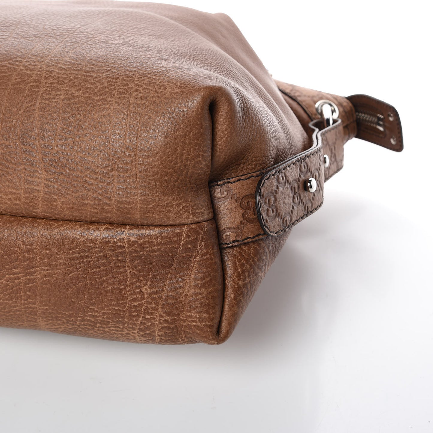 Calfskin Large Bamboo Bar Shoulder Bag Light Brown