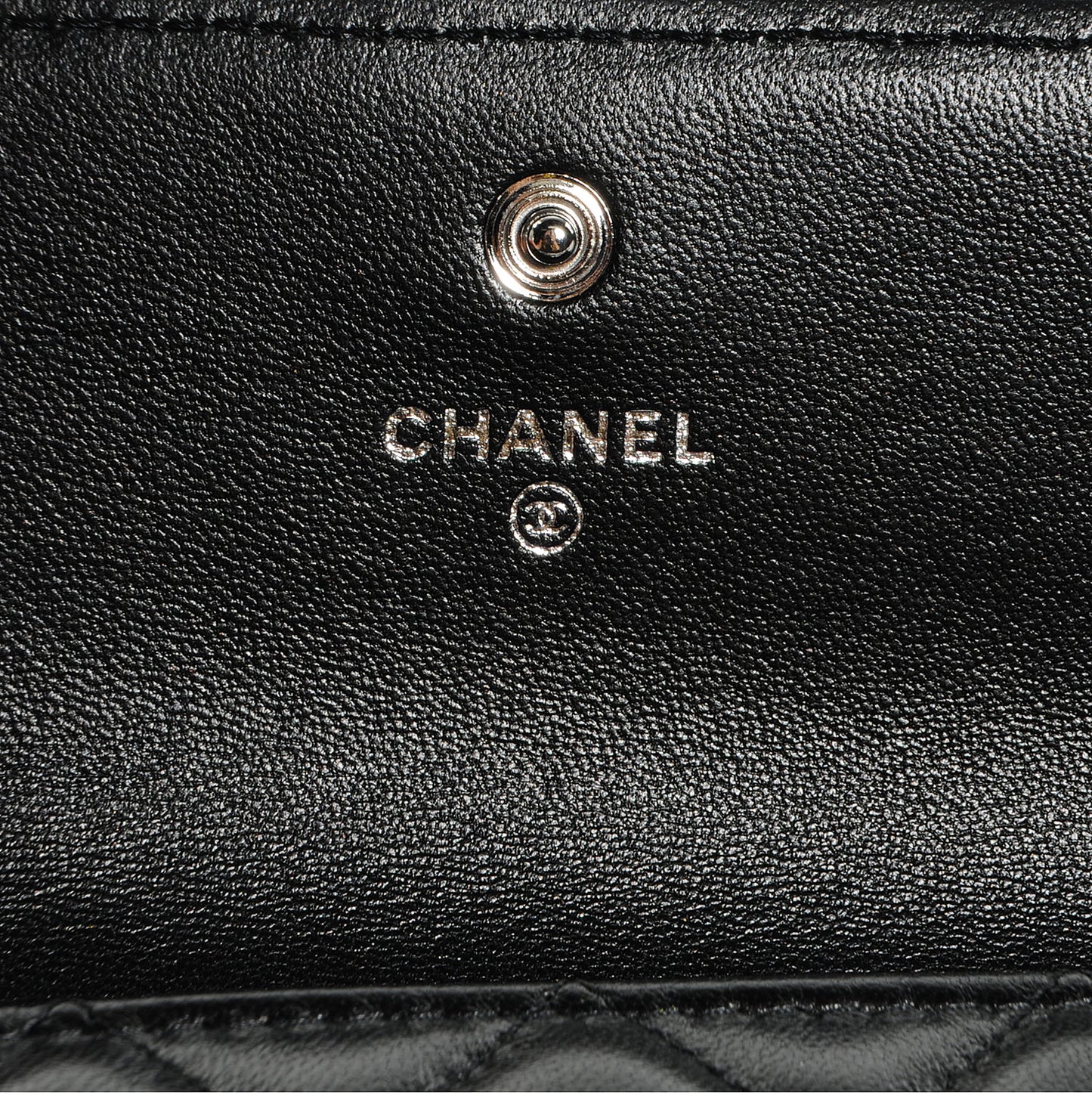 Lambskin Quilted Boy Flap Wallet Black