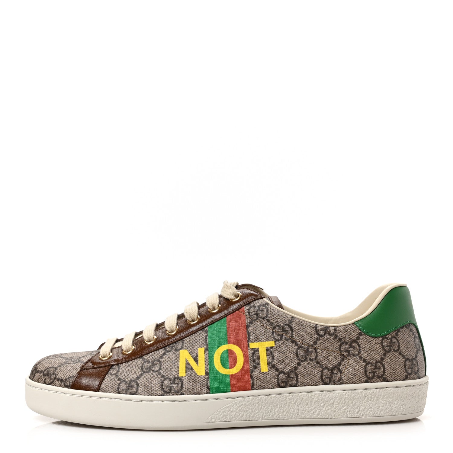 Gucci GG Supreme Monogram Fake/Not Mens Ace Sneakers 8.5 Beige New Shamarock Brown Sugar 1 of 10