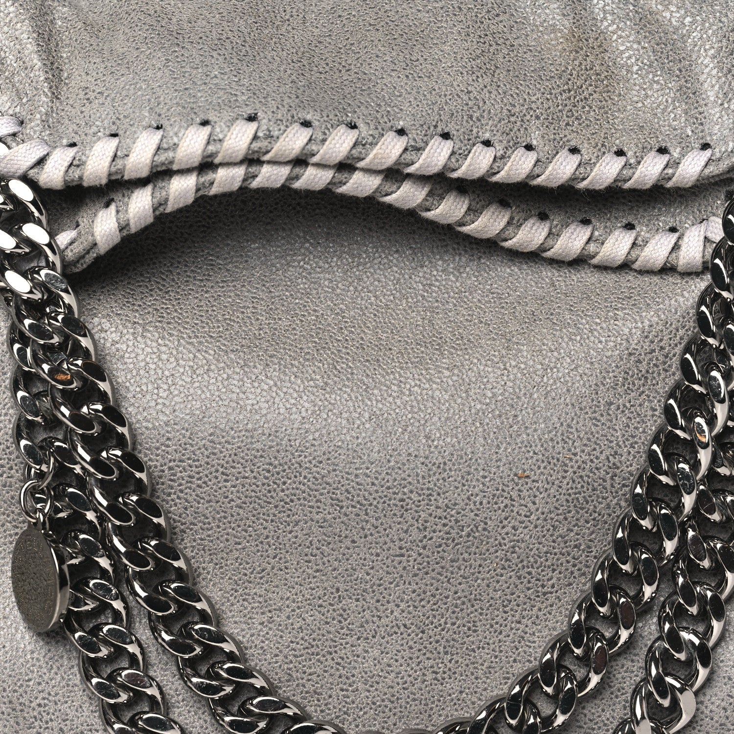 Stella McCartney Shaggy Deer Mini Falabella Fold Over Tote Light Grey 9 of 11
