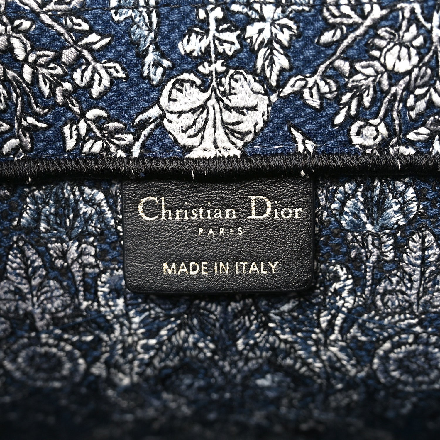 Christian Dior Canvas Embroidered Medium Around The World Book Tote Blue 5 of 9