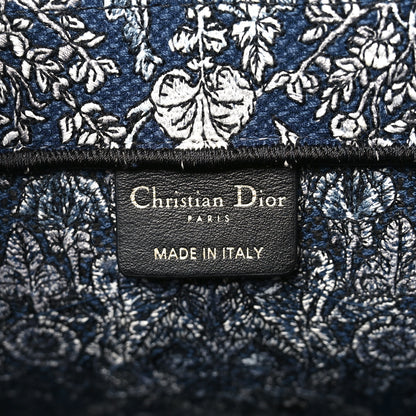 Christian Dior Canvas Embroidered Medium Around The World Book Tote Blue 5 of 9