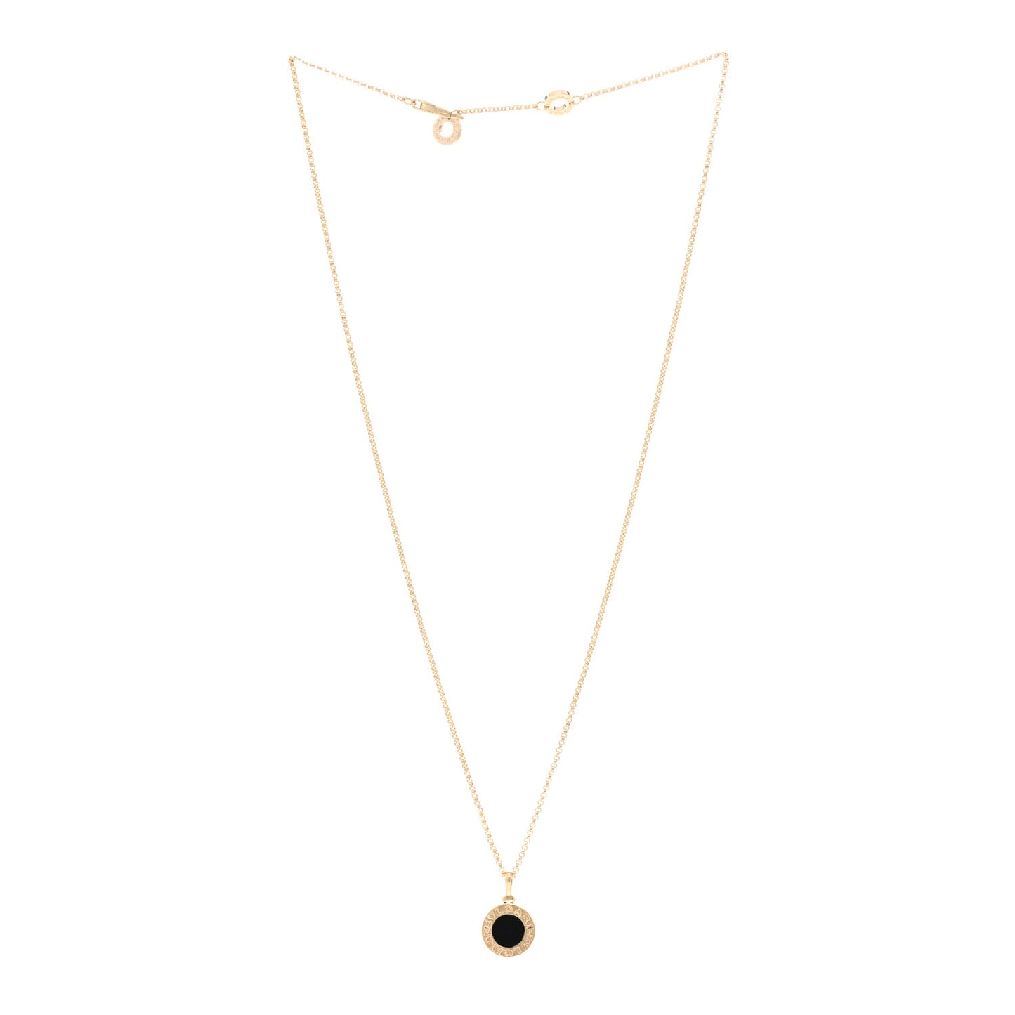 18K Yellow Gold Black Onyx BVLGARI BVLGARI Pendant Necklace
