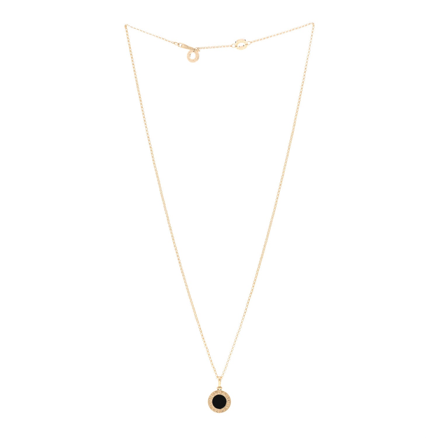 Bulgari 18K Yellow Gold Black Onyx BVLGARI BVLGARI Pendant Necklace 3 of 4