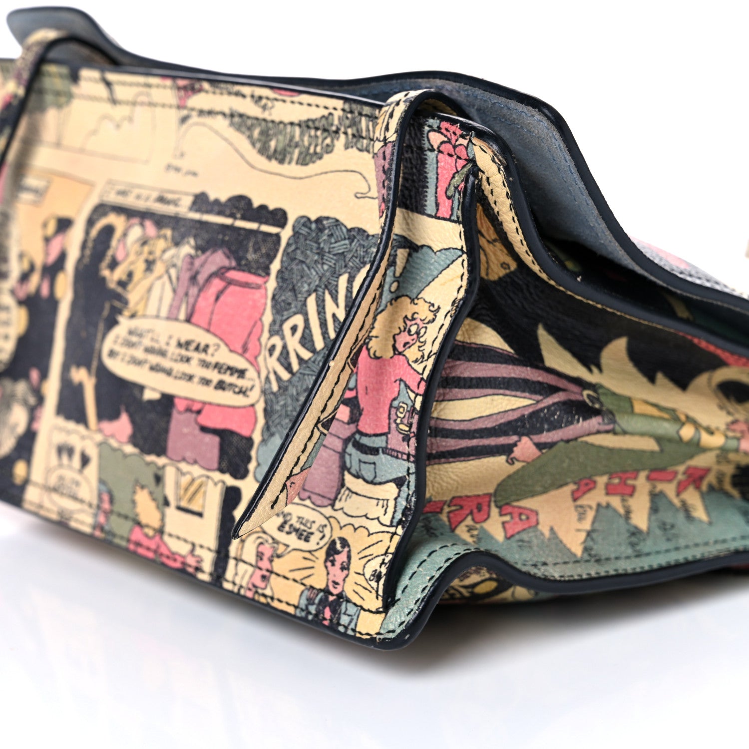 Prada Glace Calf Vintage Comics Etiquette Flap Multicolor 1054494 Prada Glace Calf Vintage Comics Etiquette Flap Multicolor 1054494