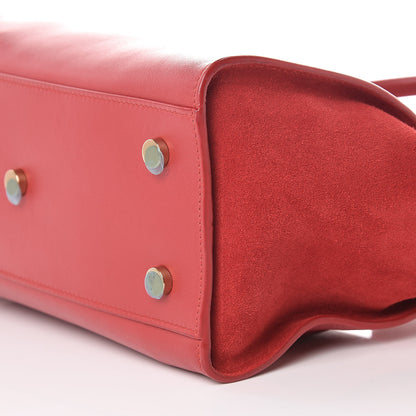 Saint Laurent Calfskin Suede Baby Monogram Downtown Cabas Red 11 of 12