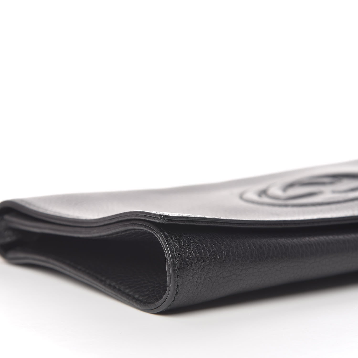 Gucci Pebbled Calfskin Medium Soho Clutch Black 8 of 14