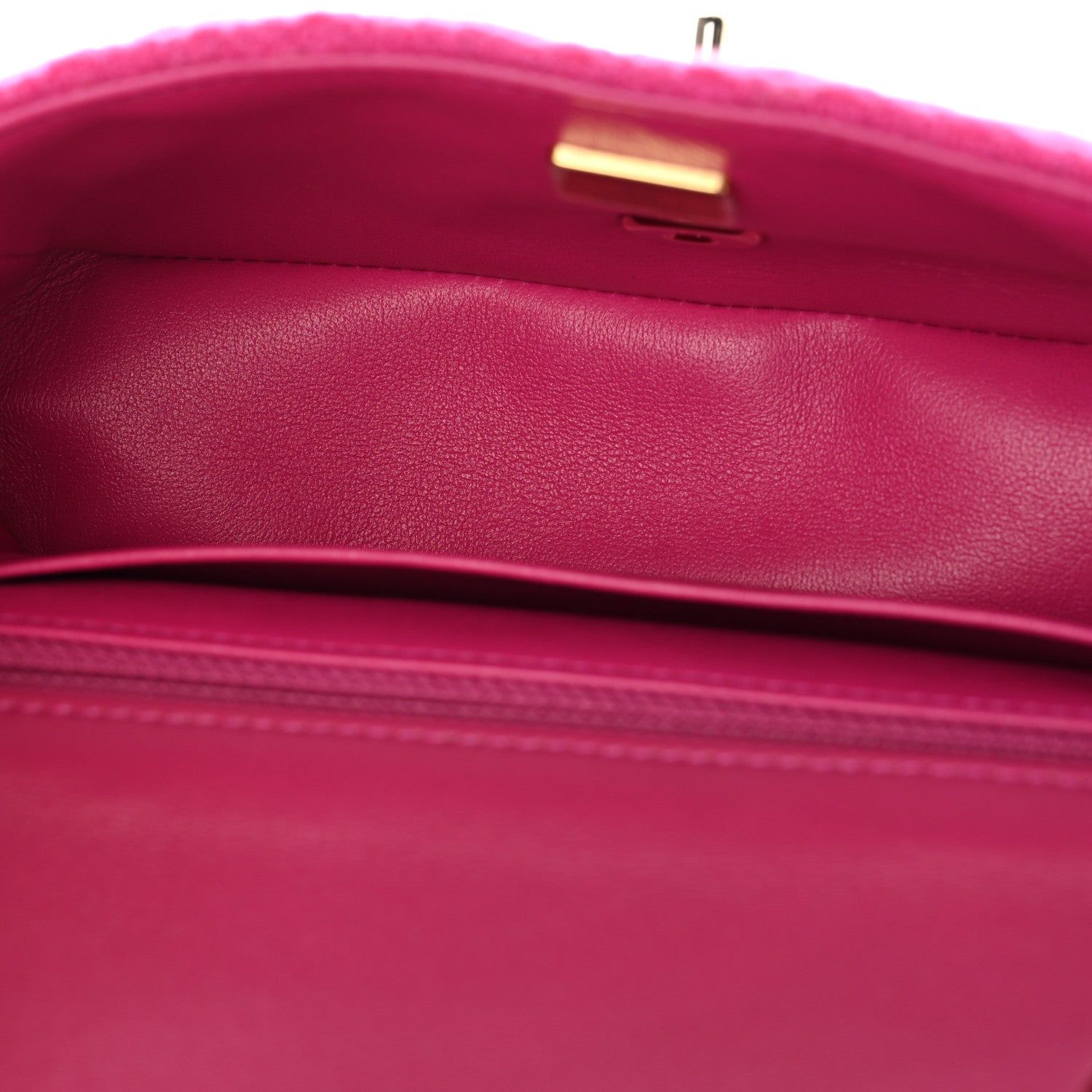 Chanel Tweed Quilted Mini Rectangular Flap Fuchsia 5 of 11