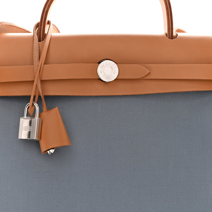 Hermes Military Toile Vache Hunter Herbag Zip PM 31 Bleu Lin 9 of 12