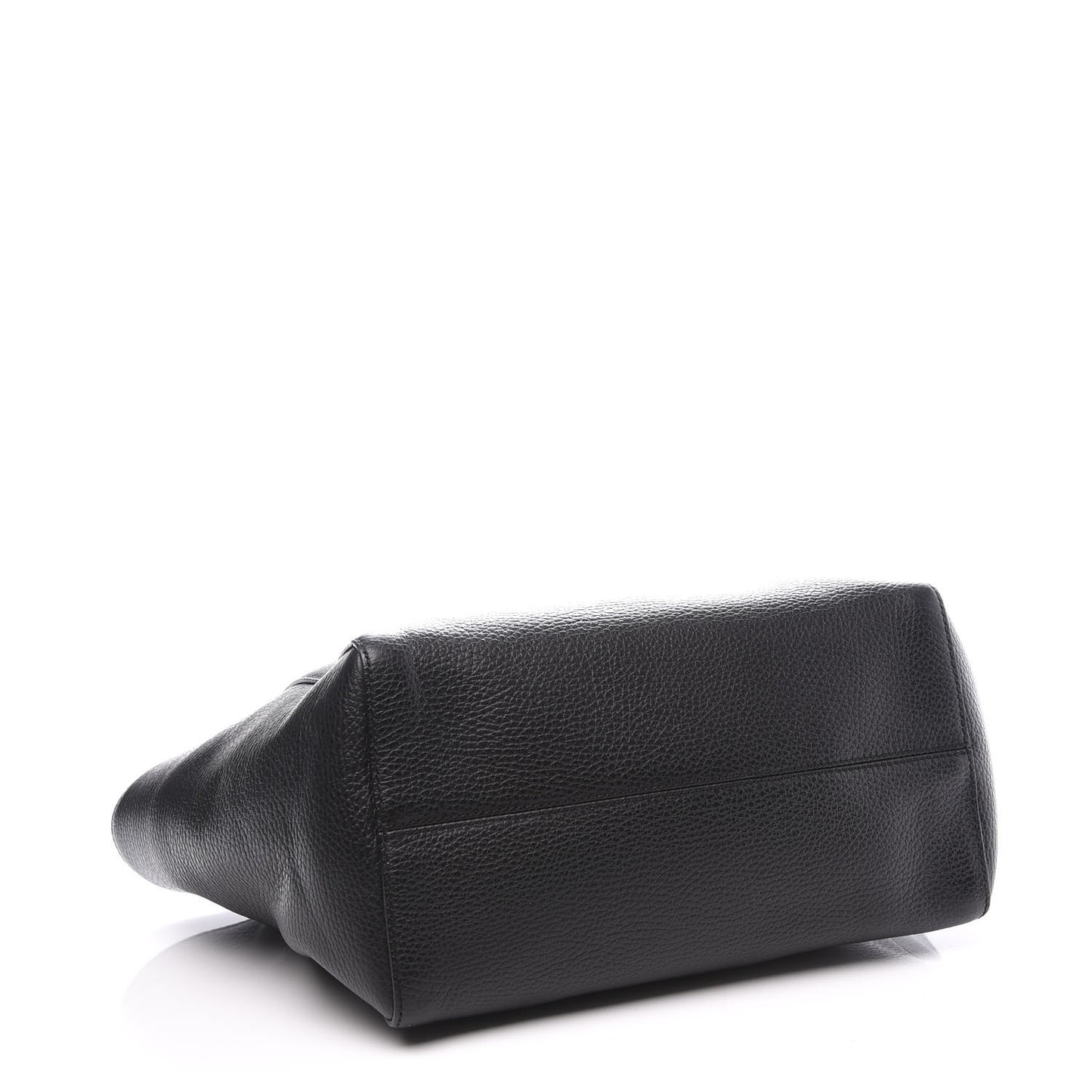 Pebbled Calfskin Small Swing Tote Black
