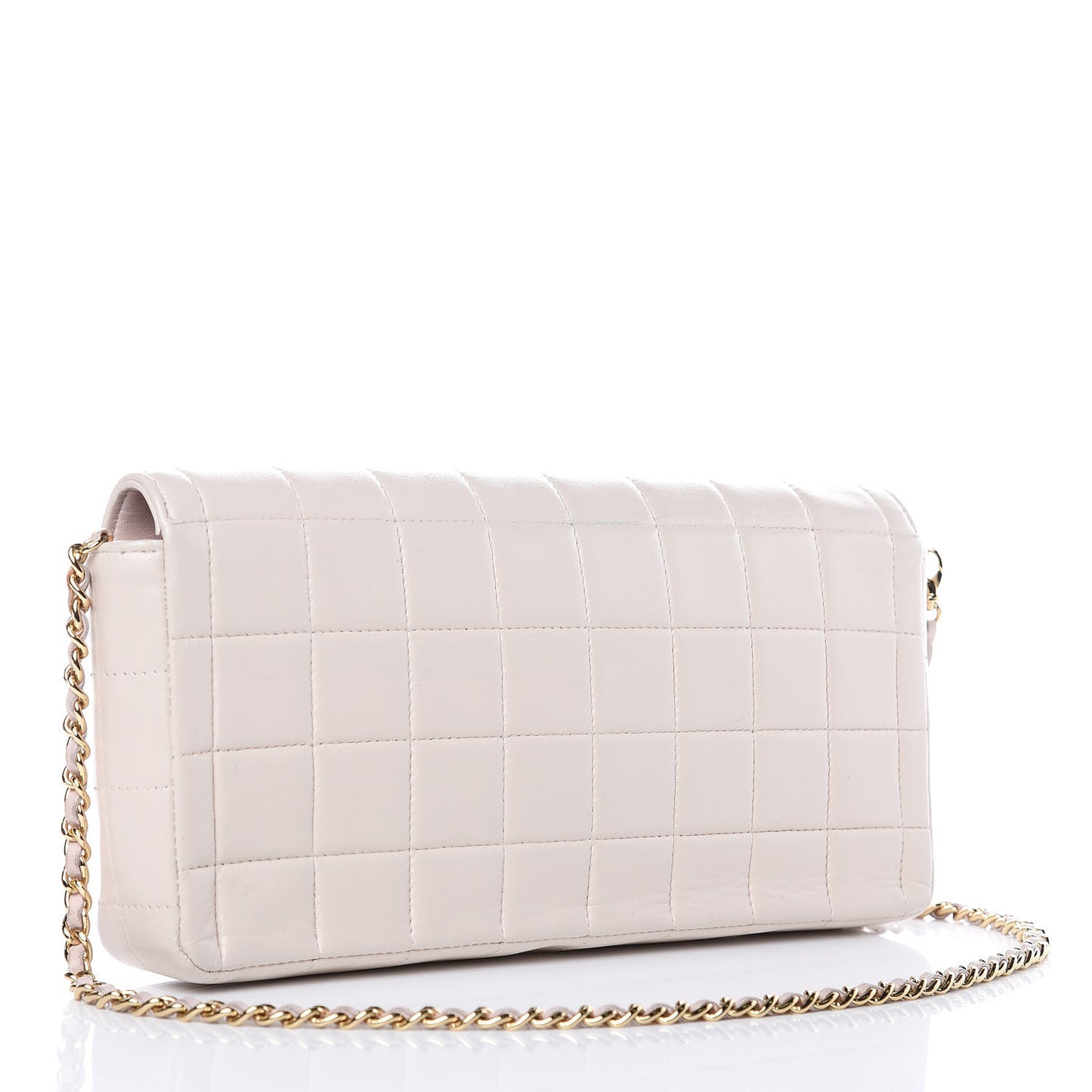 Lambskin East West Chocolate Bar Flap Pink