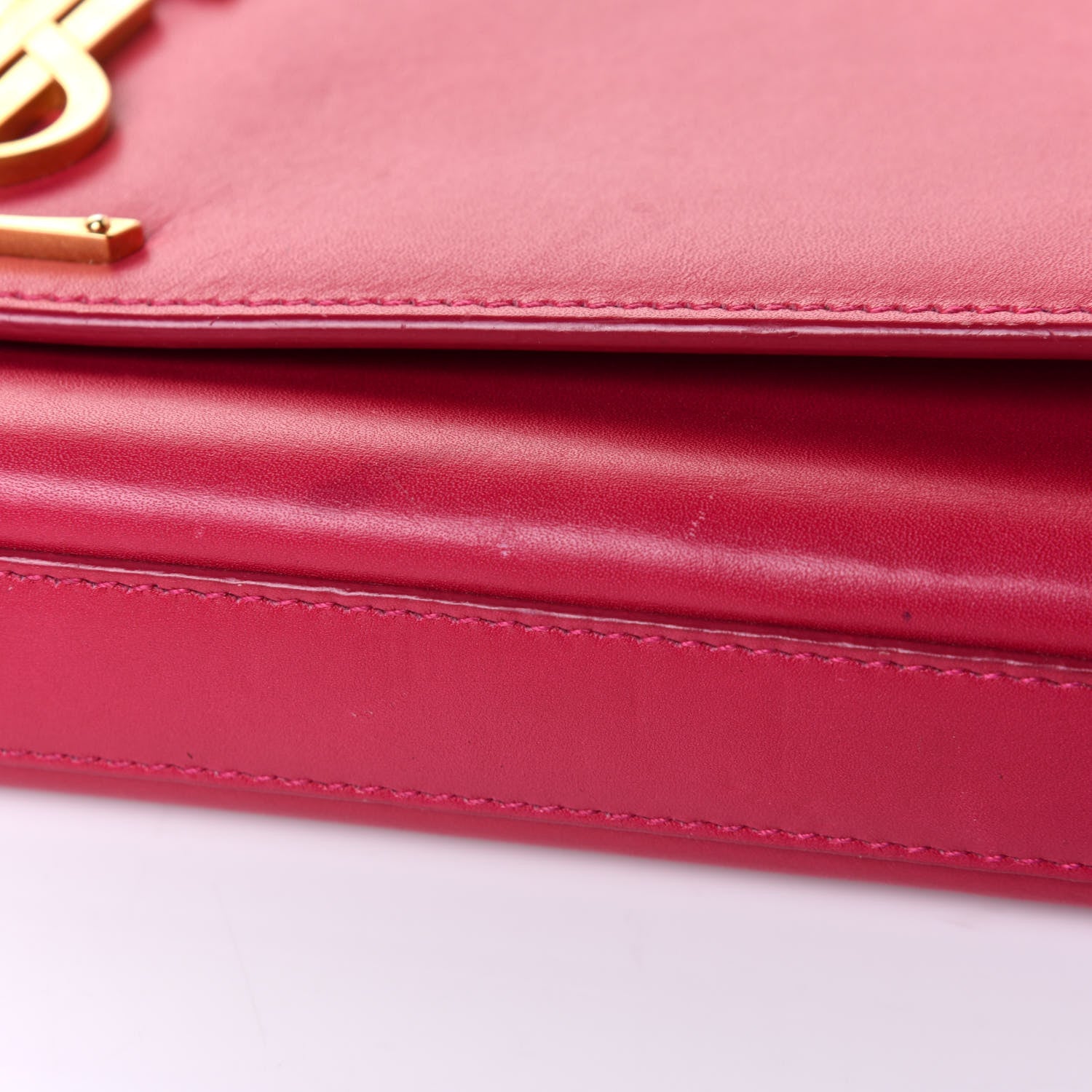 Saint Laurent Calfskin Classic Monogram Cassandre Clutch Fuchsia 10 of 12
