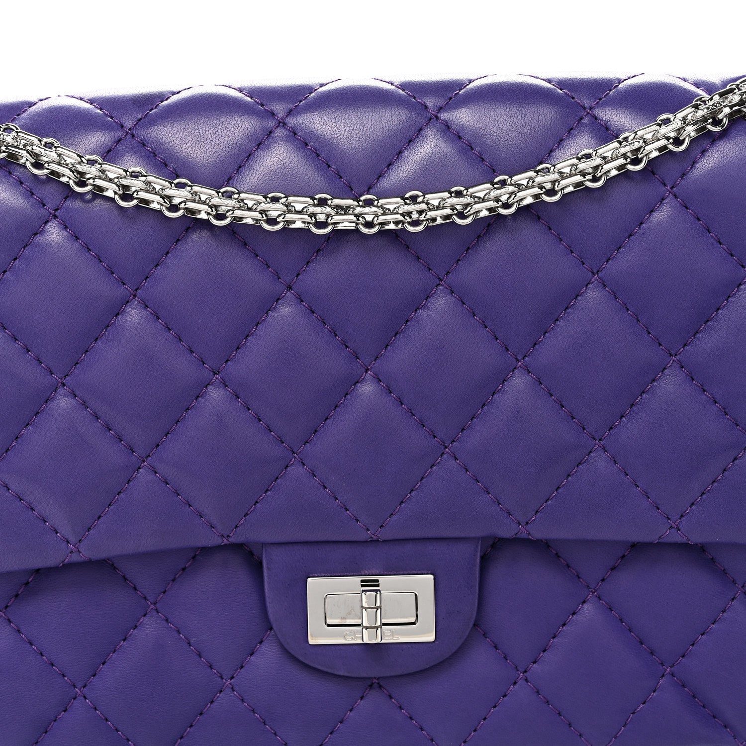 Chanel Lambskin Quilted 2.55 Reissue 226 Flap Purple 8 of 12