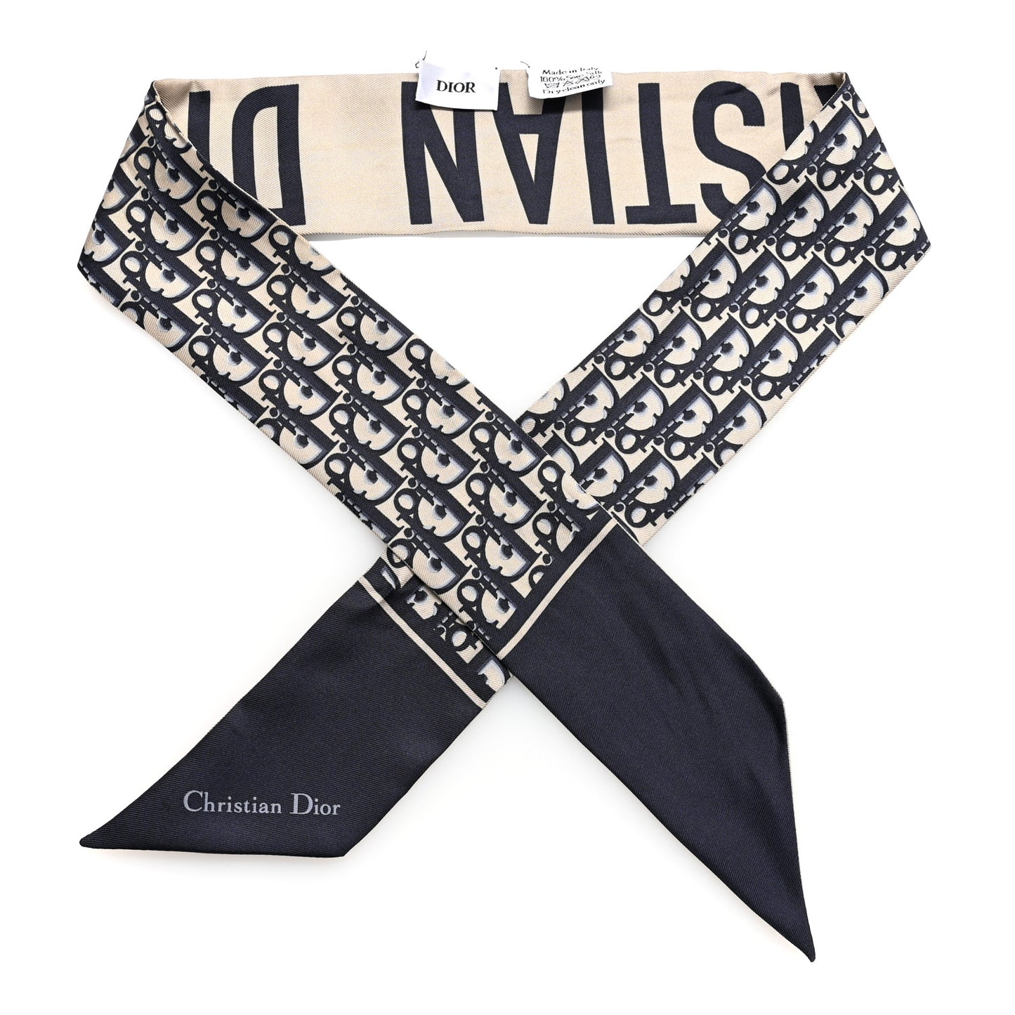 Silk Oblique Mitzah Scarf Bleu Marine Bleu Marine