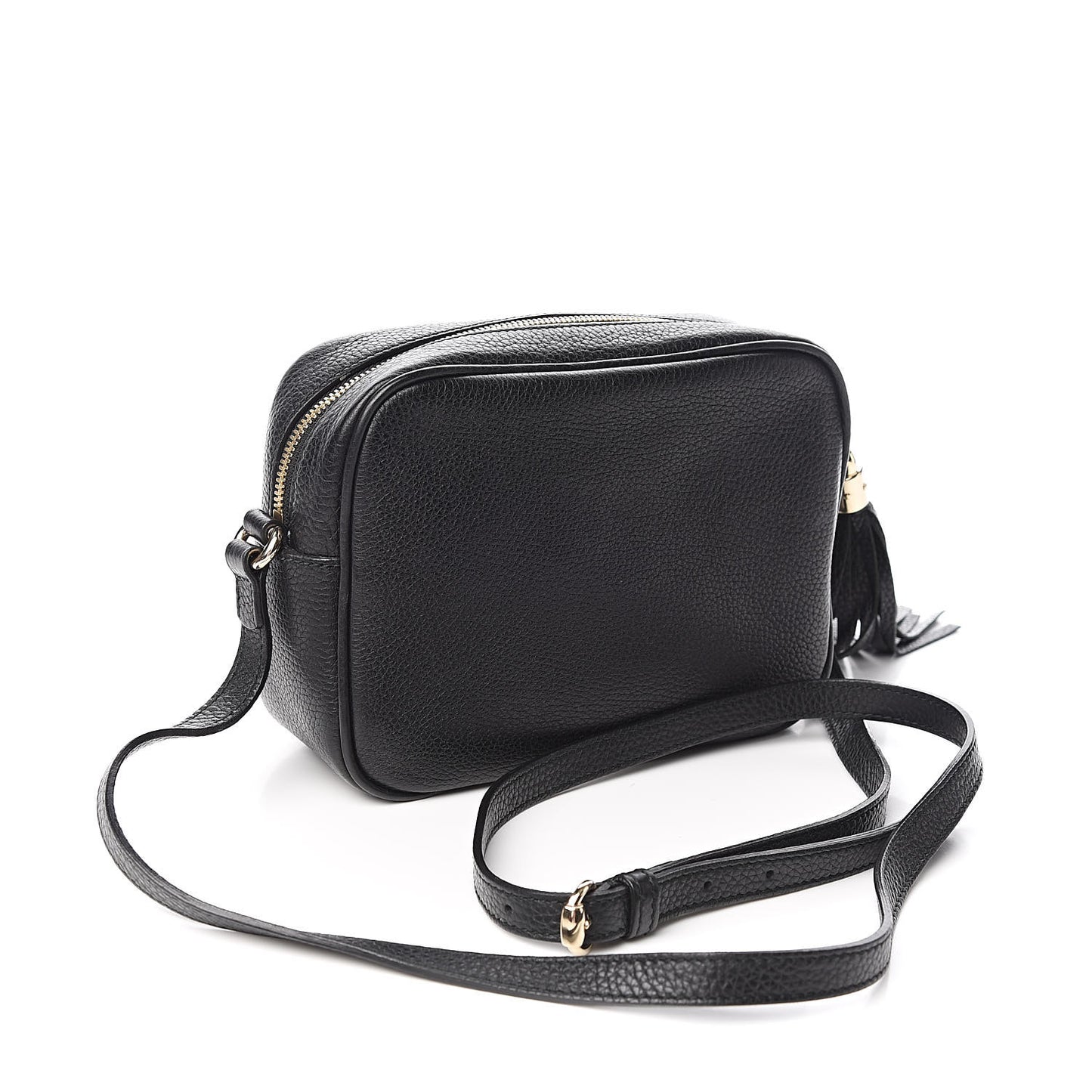 Pebbled Calfskin Small Soho Disco Bag Black