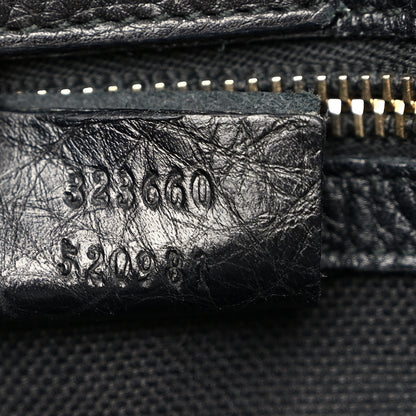 Gucci Pebbled Calfskin Medium Bamboo Shopper Tote Black 8 of 12