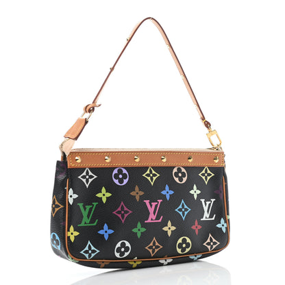 Louis Vuitton Monogram Multicolor Pochette Accessories Black 2 of 4