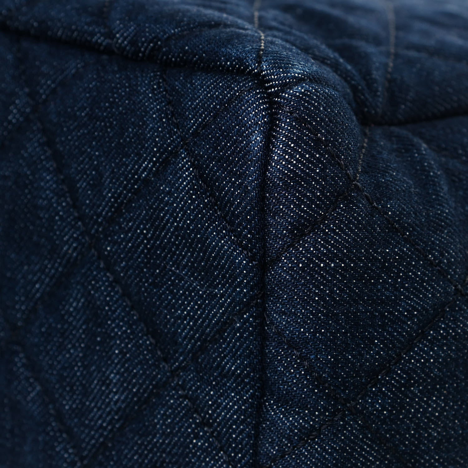 Chanel Washed Denim Quilted Small Urban Spirit Drawstring Bag Dark Blue 12 of 12