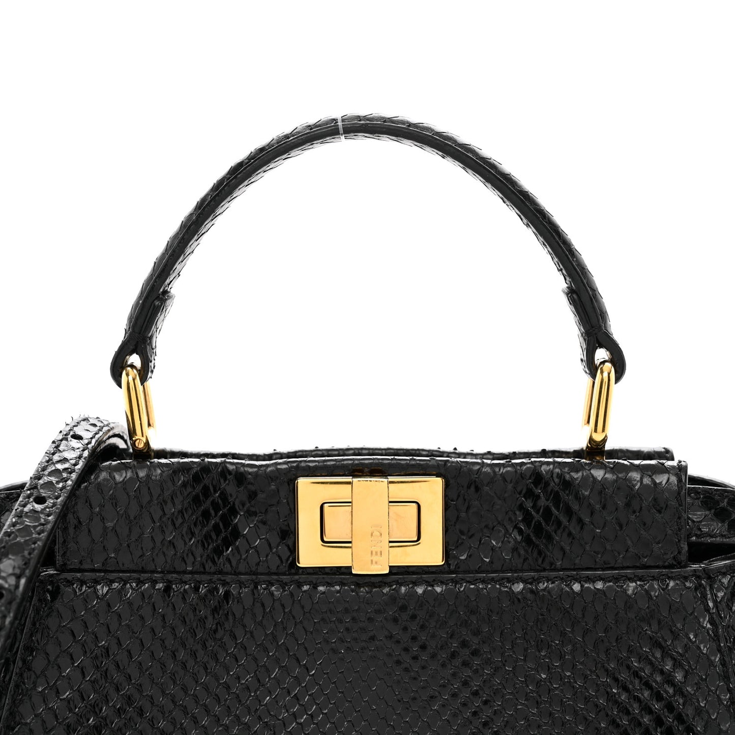 Snakeskin Nappa Mini Peekaboo Iconic Satchel Black