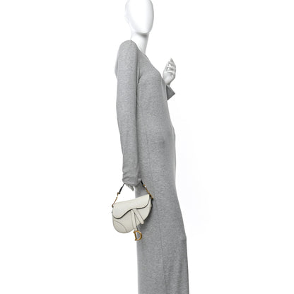 Christian Dior Grained Calfskin Mini Saddle Bag White 2 of 12