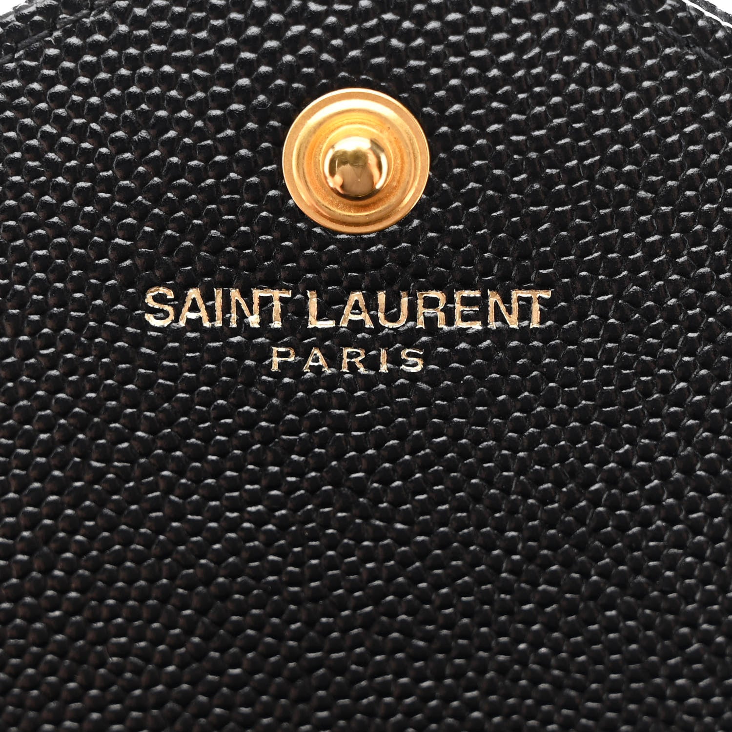 Saint Laurent Grain De Poudre Matelasse Chevron Monogram Chain Wallet Black 7 of 12